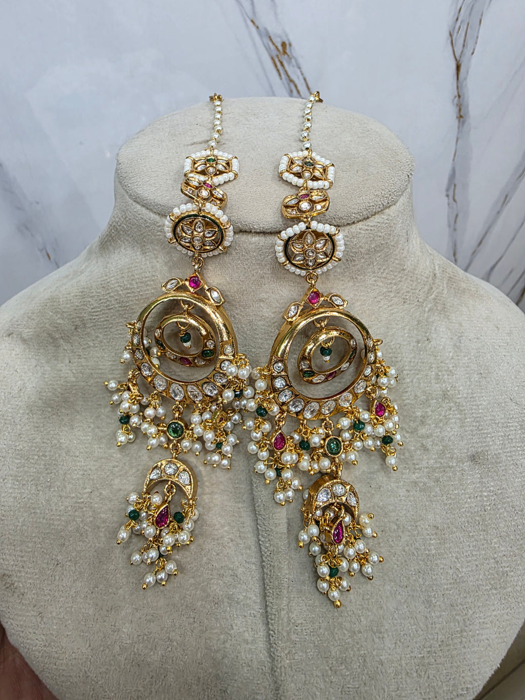 Wahida Bikaneri Kundan Heritage Inspired Earrings