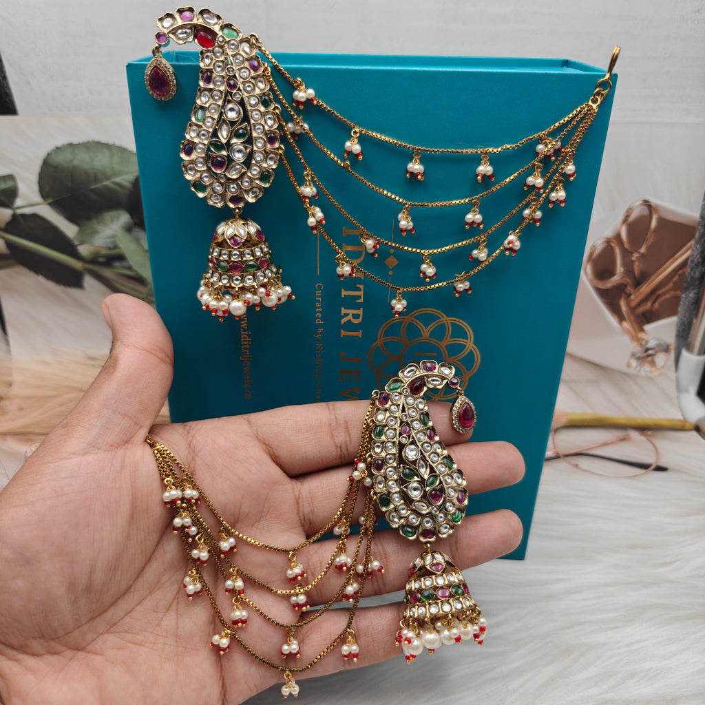 Arshiya Heritage Jadau Kundan Earcuff with Earchains