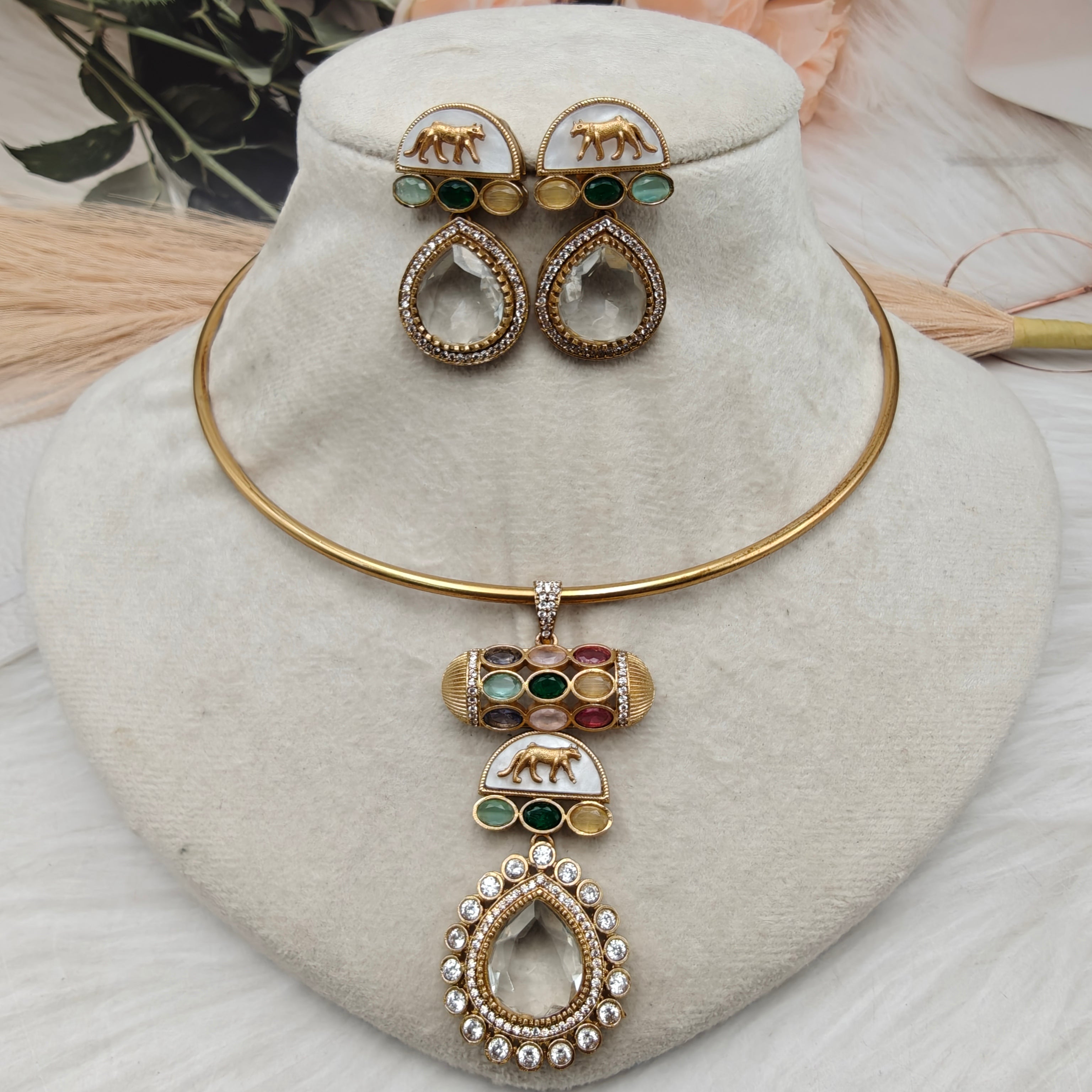 Sabyasachi Inspired Romania Hasli Set - White Multi