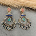 Pritha Sabya Inspired Chandbali- Blue Coral