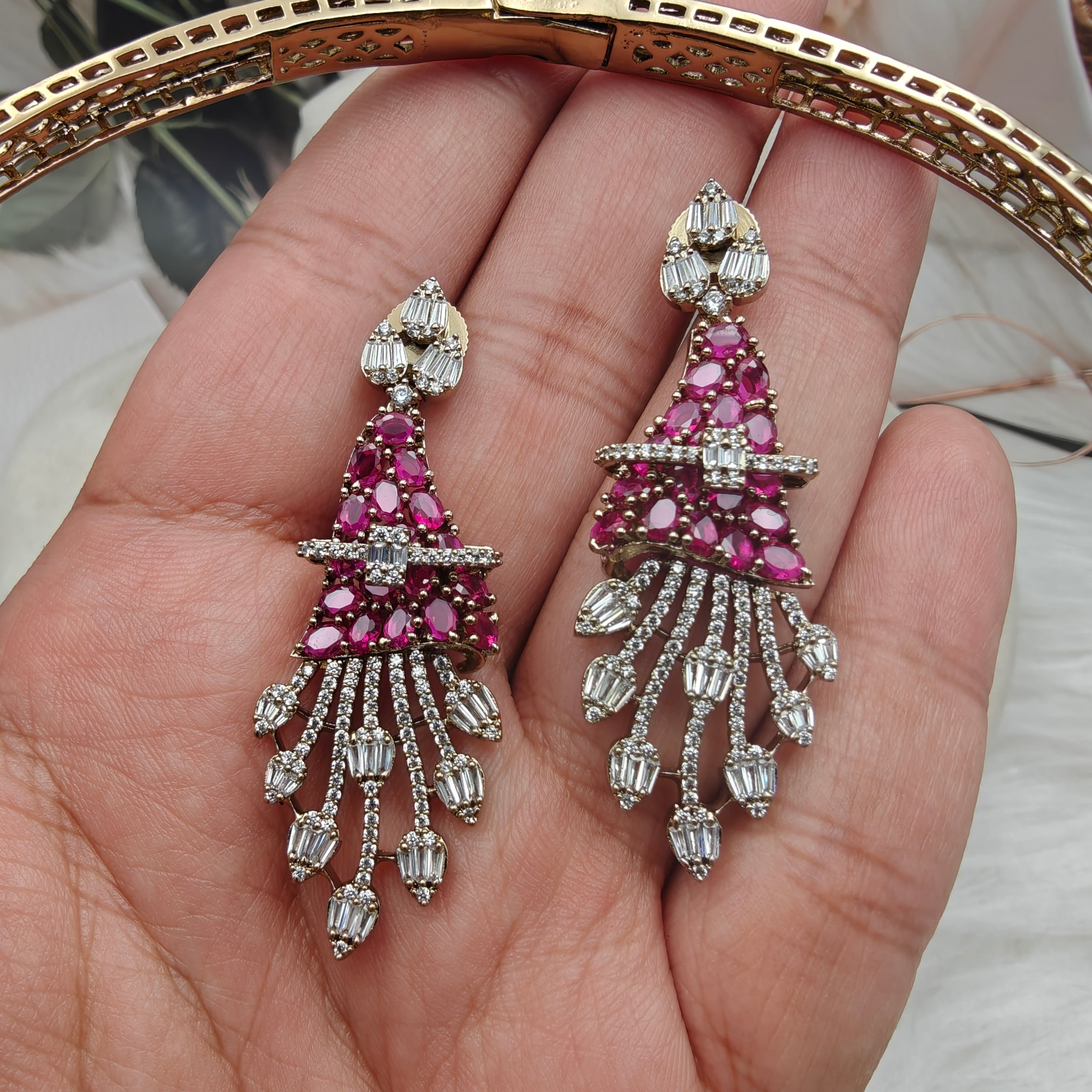 Elysian Empress Collar Style Hasli Necklace Set- Ruby