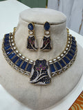 Aaina Doublet Designer Necklace Set- Blue