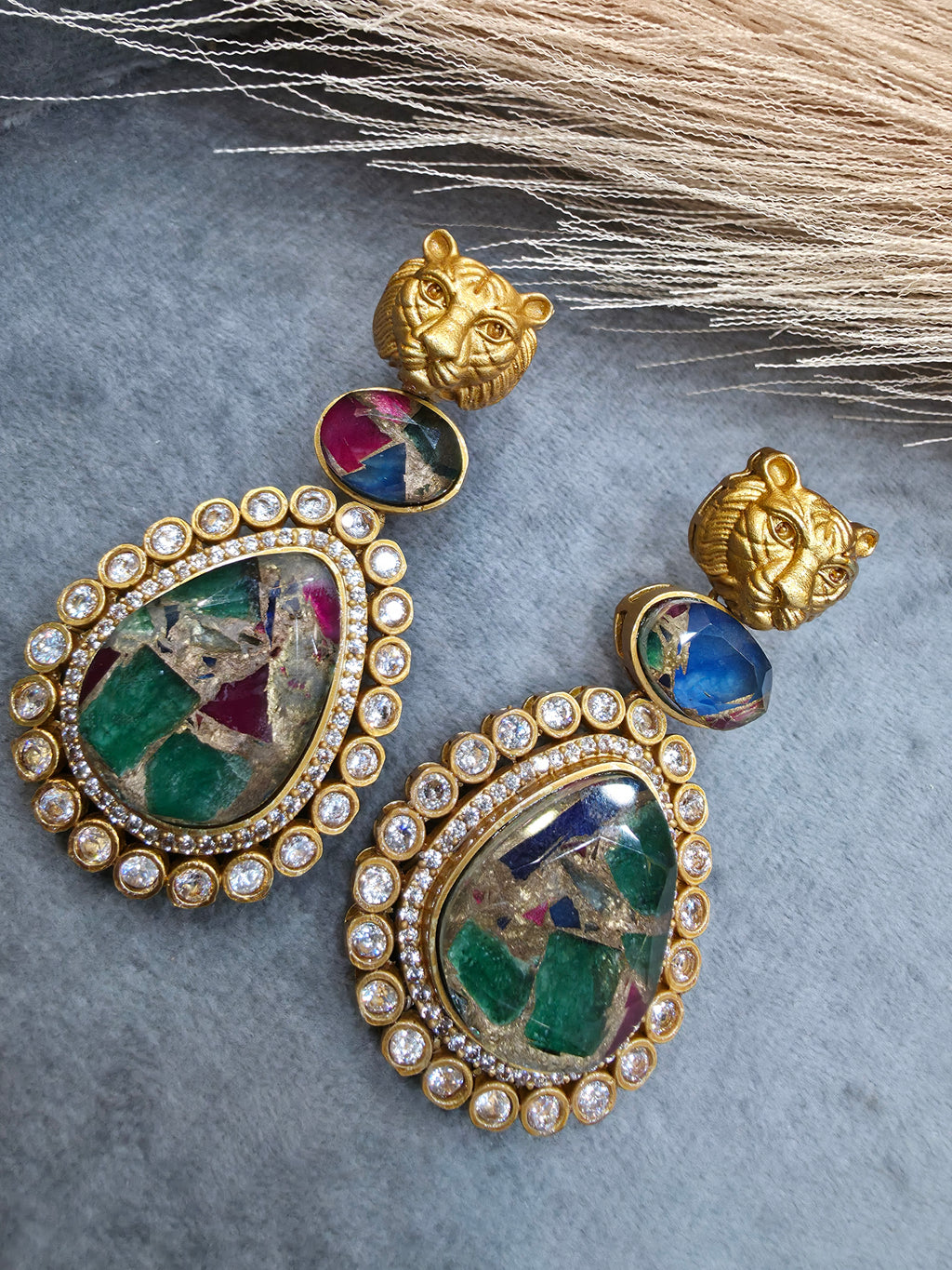 Sabyasachi Inspired Bagh Mehfooz Earrings - Multi