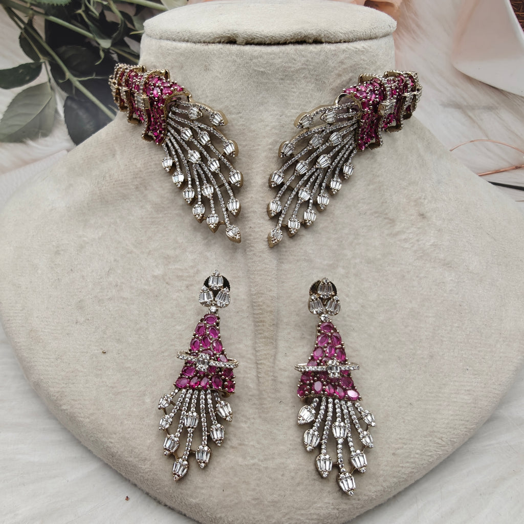 Elysian Empress Collar Style Hasli Necklace Set- Ruby