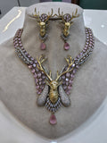 Reindeer Vantara Necklace Set- Pink