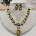 Shailaja Quartz Doublet Necklace Set- Yellow