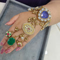 Shaheen Handcrafted Brass Fusion Hathphool- Lavender and Green