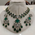 Madhu Doublet Necklace Set- Emerald Green