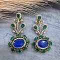 Karishma Hazoori Doublet Earrings - Blue Green