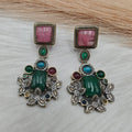 Mitali Sabya inspired Quartz Earrings- Green n Pink
