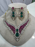 Khidmat Victorian AD Necklace Set- Ruby Emerald