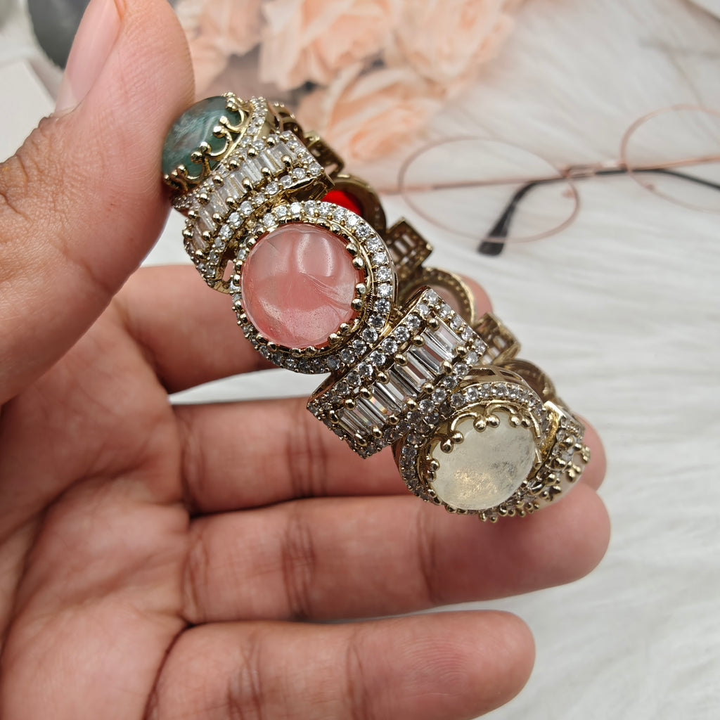 Banno Sabyasachi Inspired Openable Bangle - White Multi