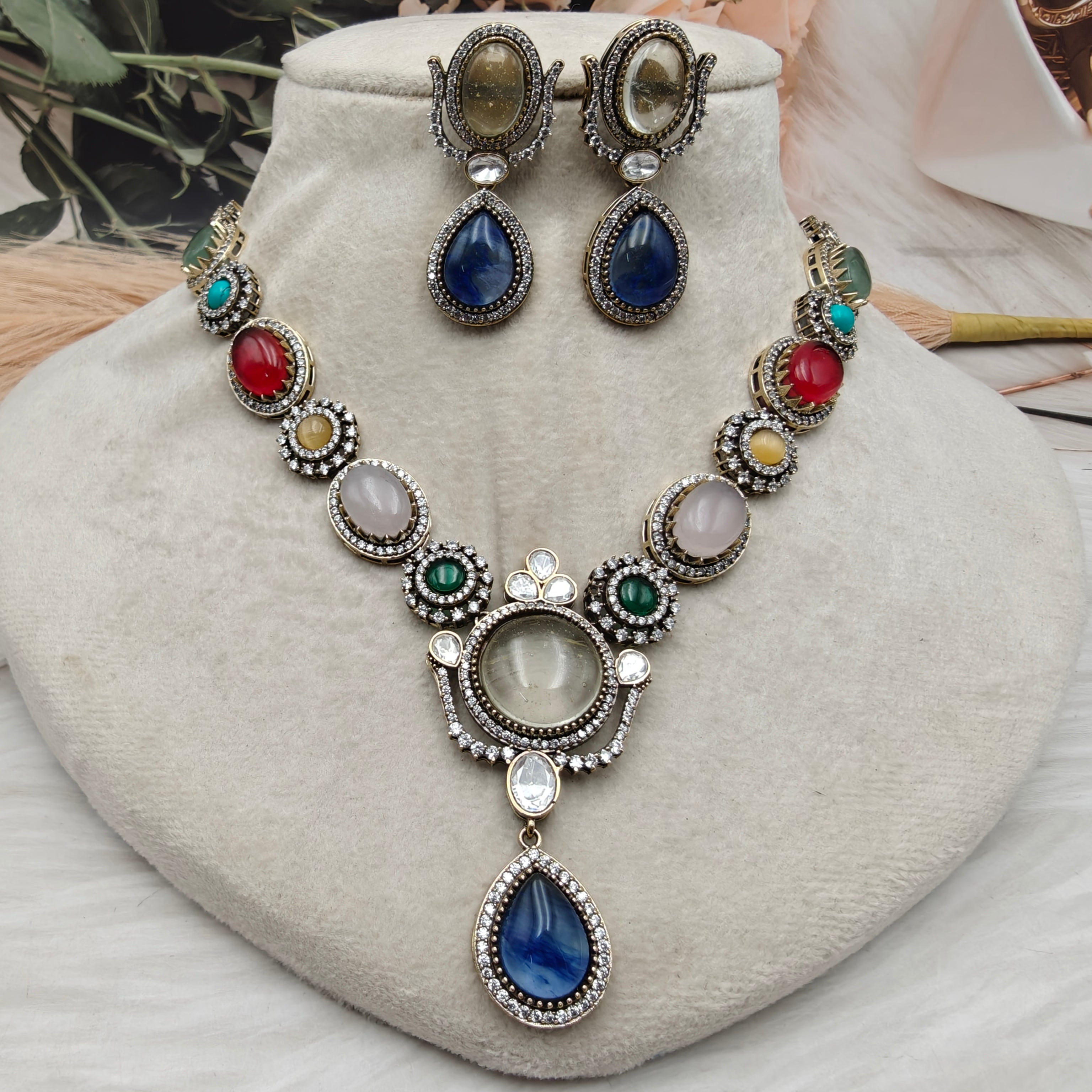 Sabya Inspired Bijuria Necklace Set - Multi