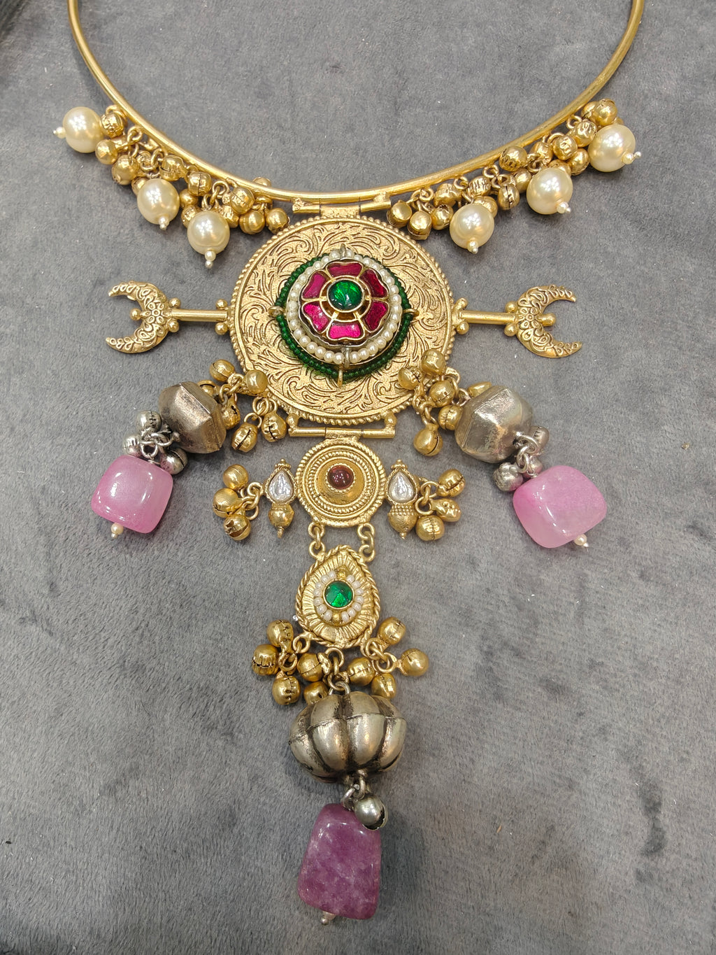 Vidya Brass Fusion Kundan Hasli