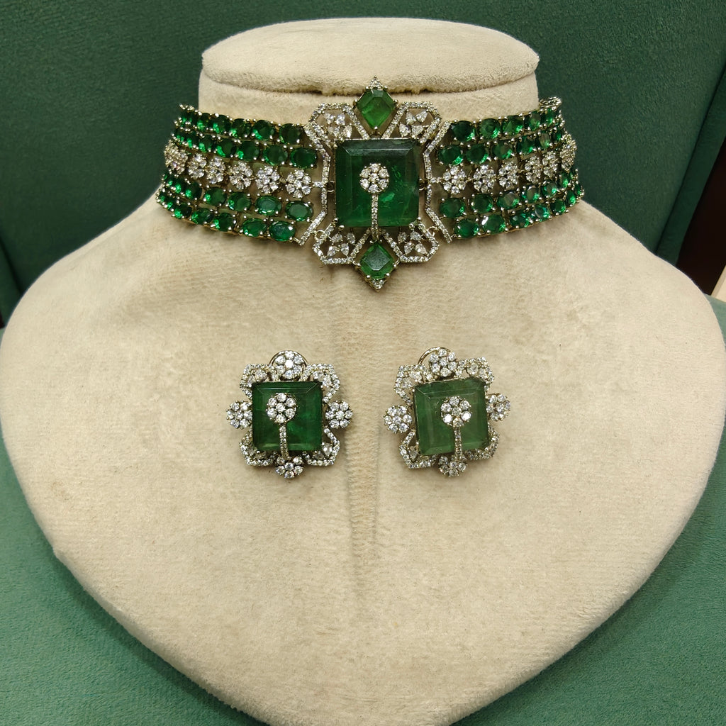 Tisha Designer Choker Set- Mint Green