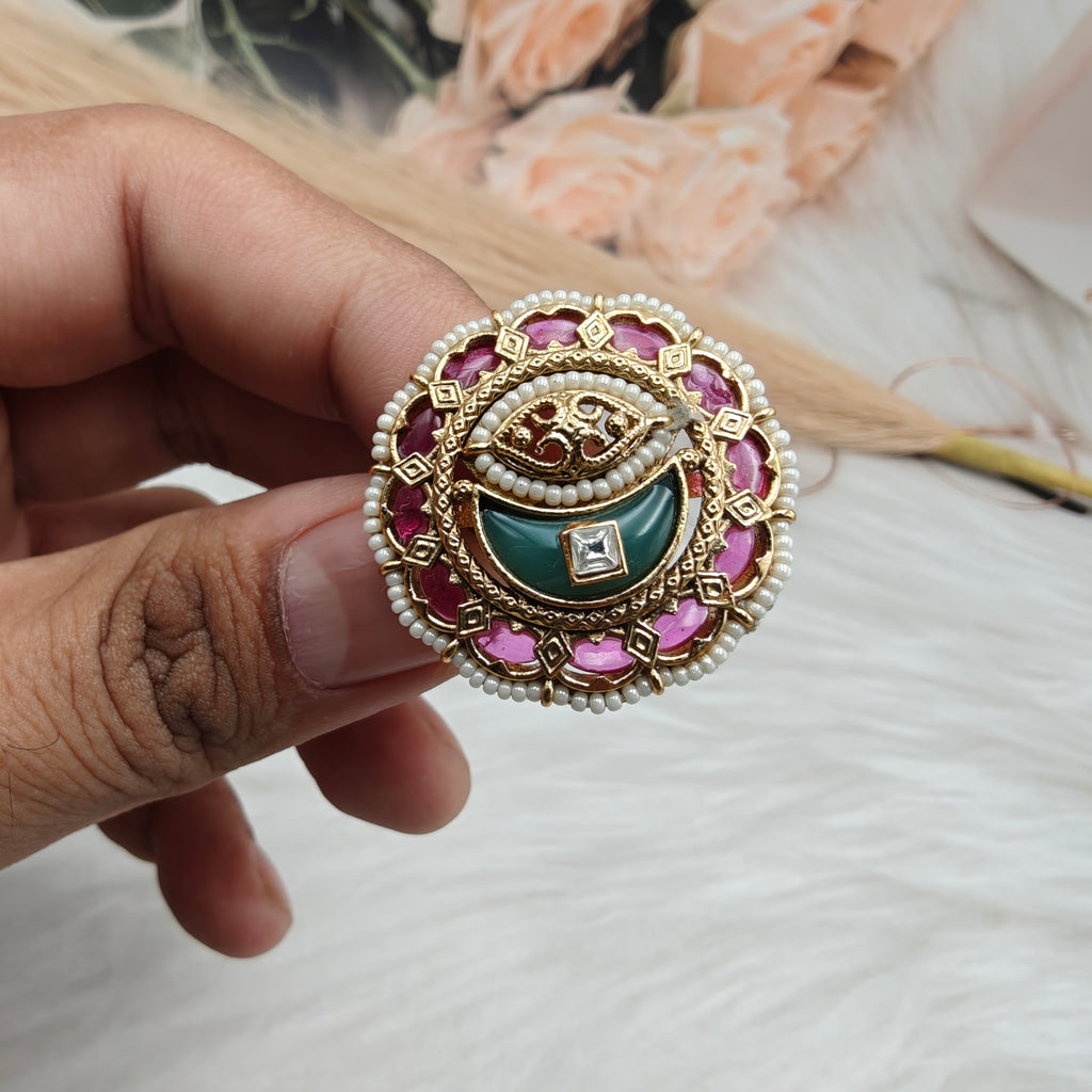 Saarthi Heritage Ring- Green Ruby