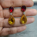 Sariya Sabya Inspired Earrings- Yellow Red