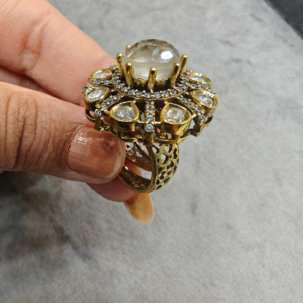 Twisha Doublet Adjustable Ring- White