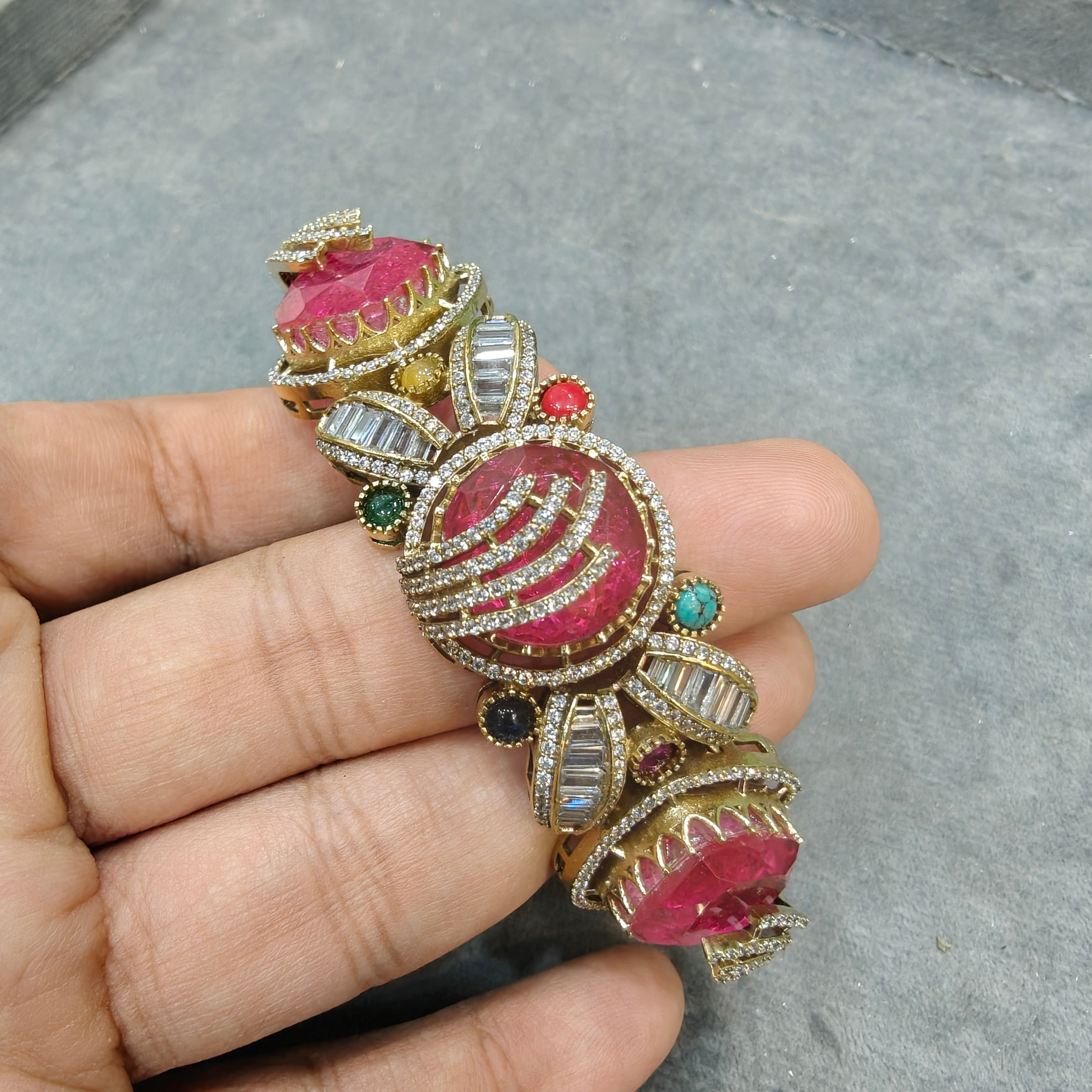 Ananta Quartz Doublet Bracelets- Strawberry Red