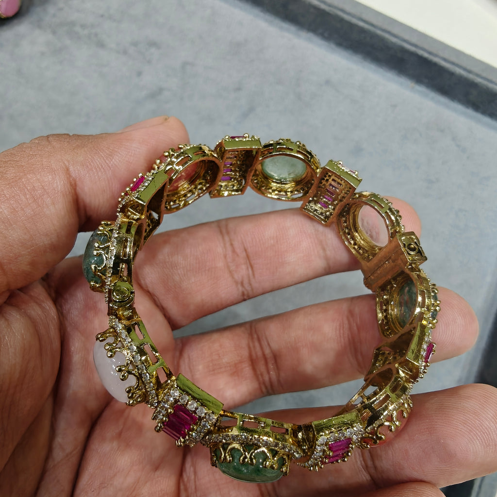 Banno Sabyasachi Inspired Openable Bangle - Ruby Multi