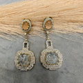 Mashooba Sabya Inspired Gemstone Earrings- Peach and White