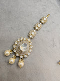 Rashi Uncut Moissanite and Doublet Mangtikka- Clear White