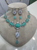 Alia Cannes Inspired Necklace Set - Sea Green