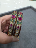 Kavita Hydro Sleek Bangles (Pair)- Ruby Green