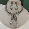 Serpent Hasli Style Celebrity Necklace Set- White