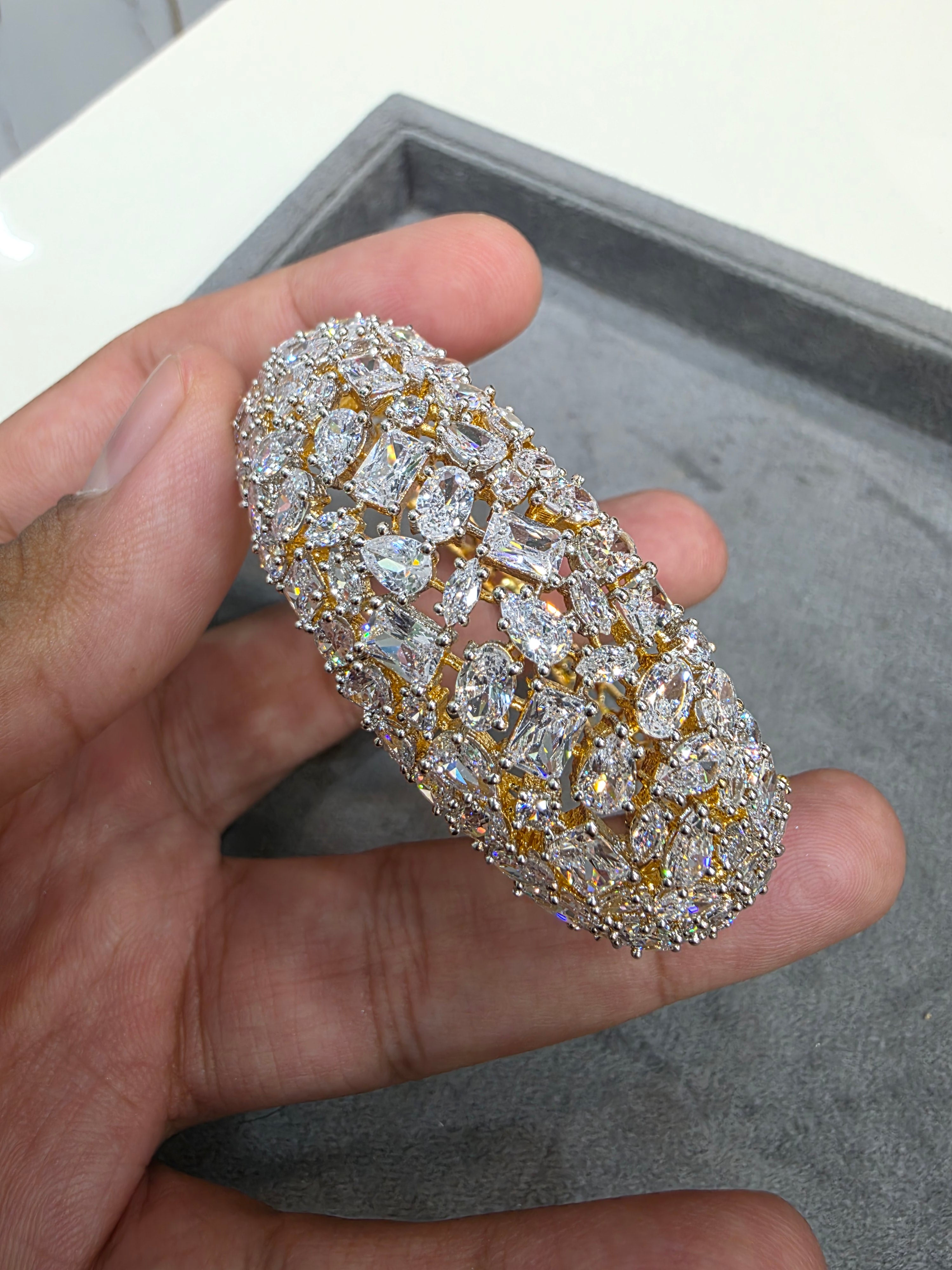 Nanki CZ Openable Cocktail Bracelet- Gold Polish