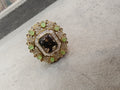 Archana Sabya Inspired Gemstone Adjustable Ring- Black Mint