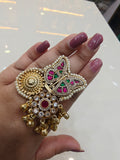 Titli Handcrafted Brass Fusion Ring- Ruby Green