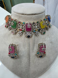 Sheetal Sabya Inspirer Quartz Doublet Choker Set- Ruby Multi