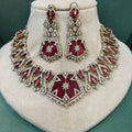 Sultana Doublet Necklace Set- Ruby Red