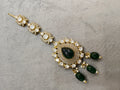 Rashi Uncut Moissanite and Doublet Mangtikka- Emerald Green