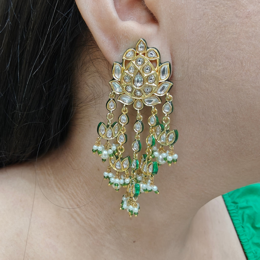Kundan Lotus Heritage Earrings