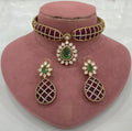 Amisha Victorian Doublet Jasli Set- Ruby Green