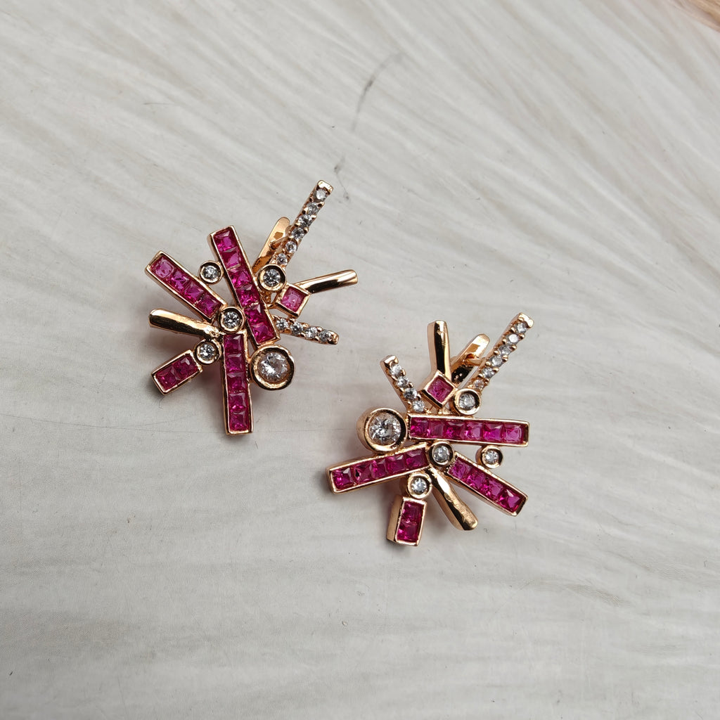 Charvie Crystal AD Studs- Ruby