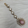 Minaar Uncut Moissanite Mangtikka- Pink
