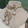 Morni flexible Moissanite and Doublet Hasli Set- Milky White