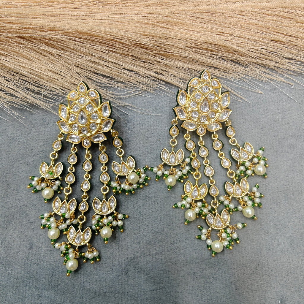 Kundan Lotus Heritage Earrings