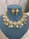 Anvesha Tyani Kundan Necklace Set- Multi