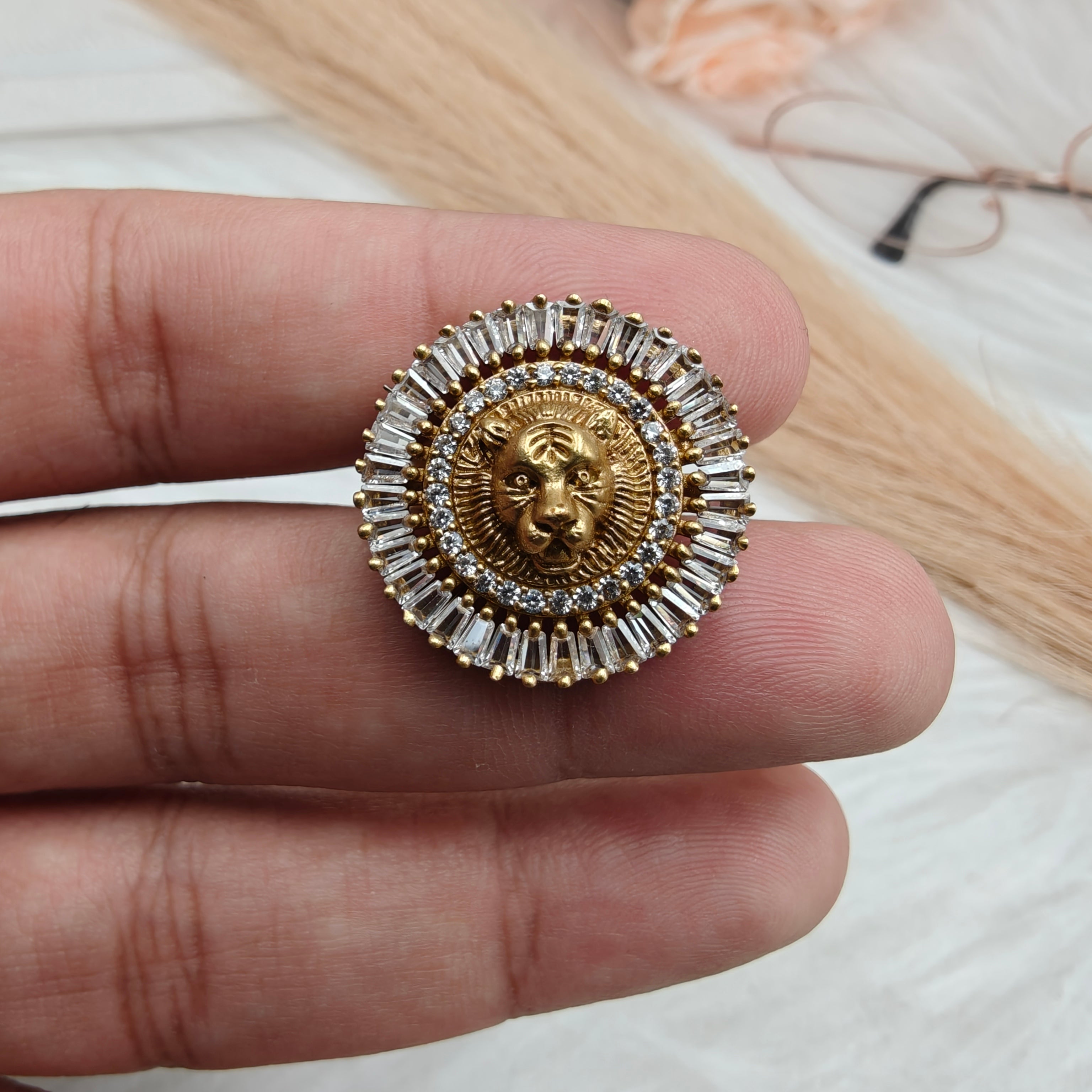 Bagh Baguette AD Adjustable Ring