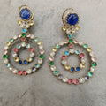 Sabyasachi inspired Kanishka Statement Earrings- Blue Multi