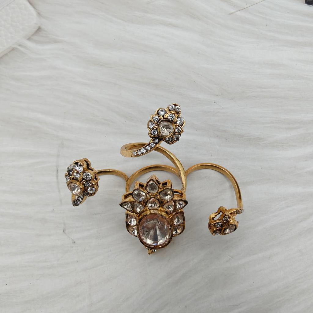 Triple Finger Moissanite Ring