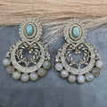 Amrita Natural Stone Chandbali- Aquamarine and Soft Pink