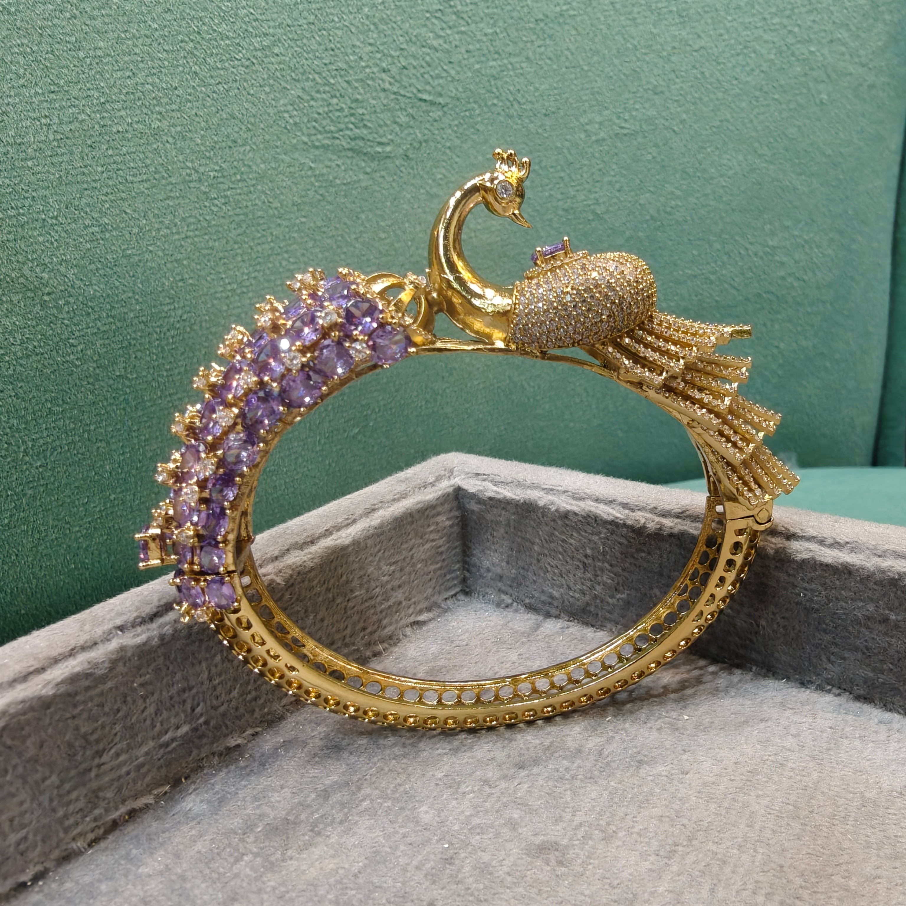 Mayura 3D Layer Openable Bracelet- Purple