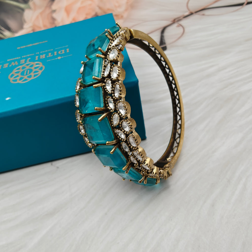 Kasturi Doublet Openable Bracelets - Turquoise