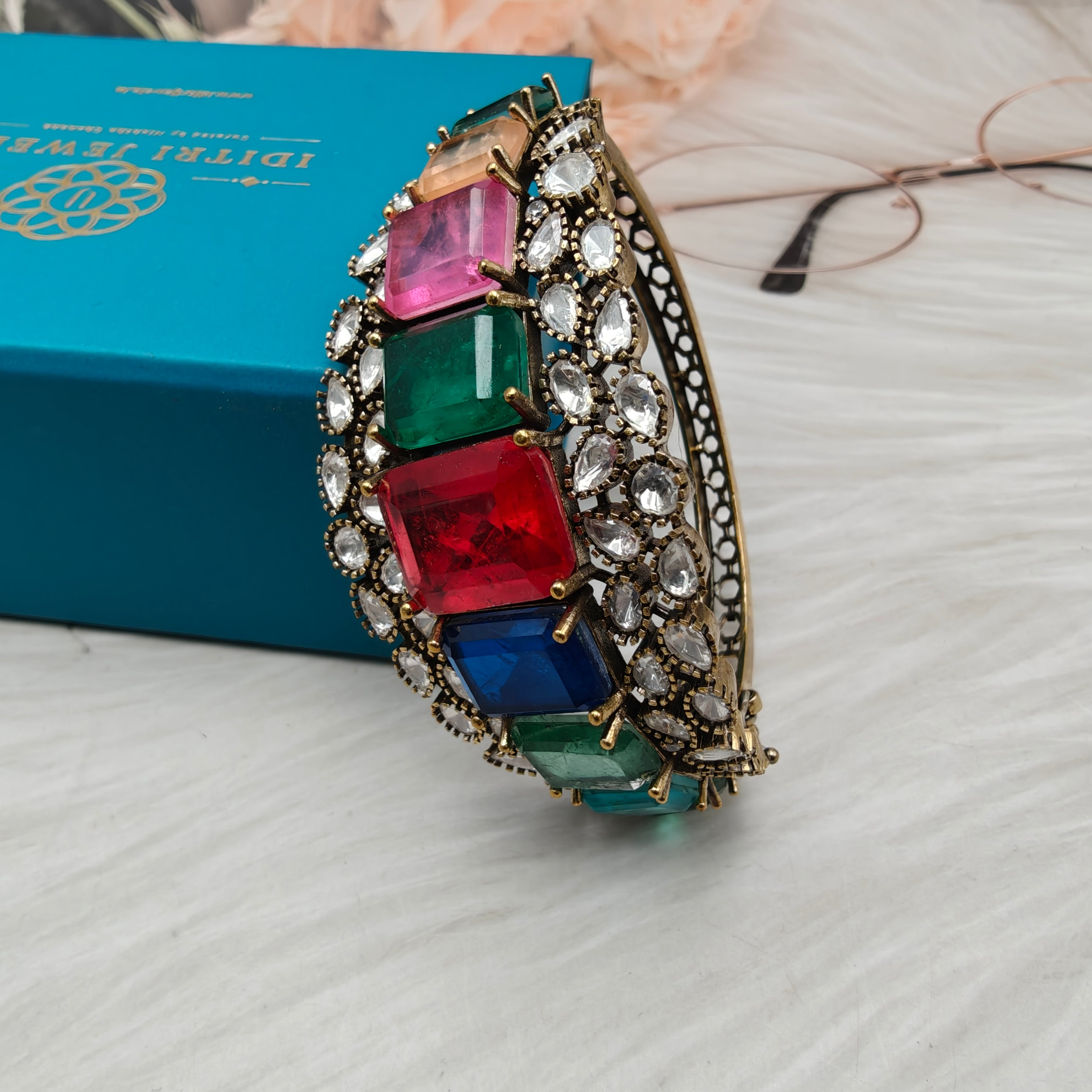 Kasturi Doublet Openable Bracelets - Multi
