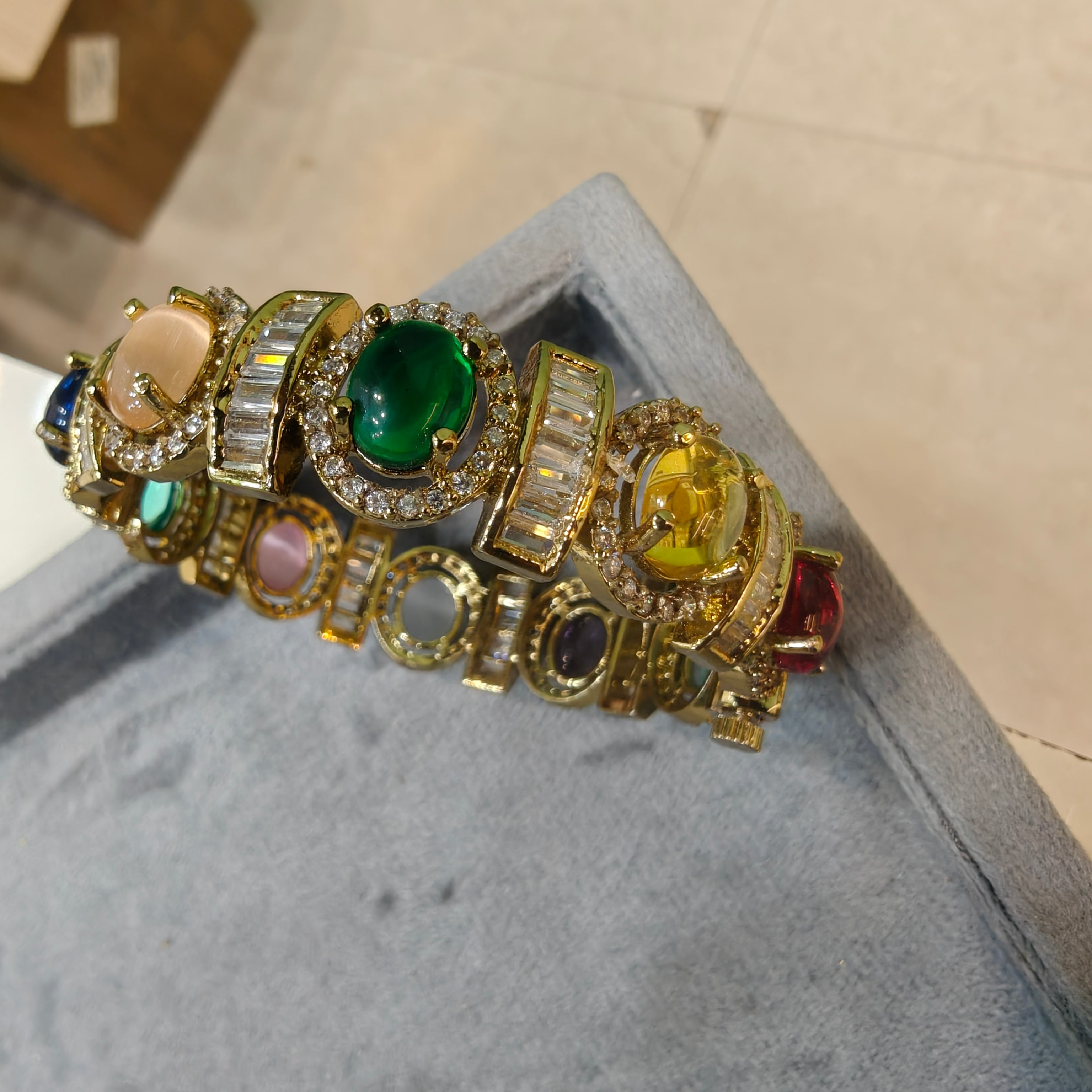 Meeta Sabyasachi Inspired Openable Bangle- Multi